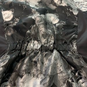 Black and white floral vest